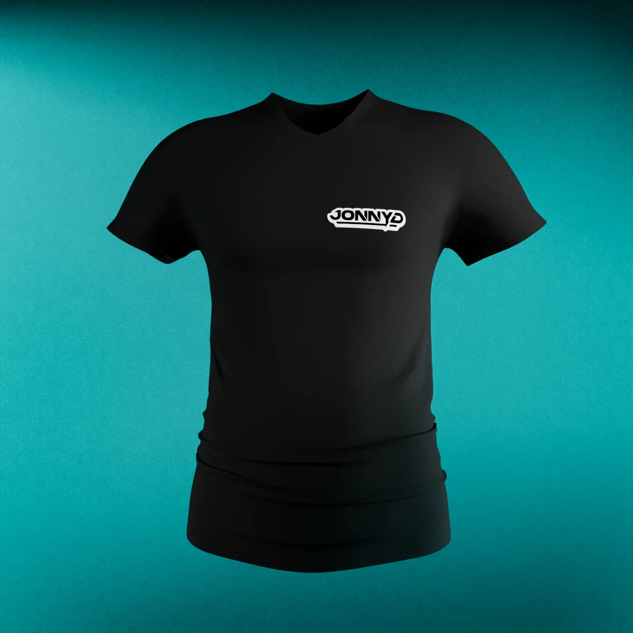 JONNY D · T-Shirt Preta · Gola em V
